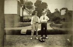 Two of the early bowlers at Malvern